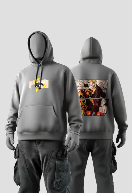 Sanji One Piece Hoodies grey