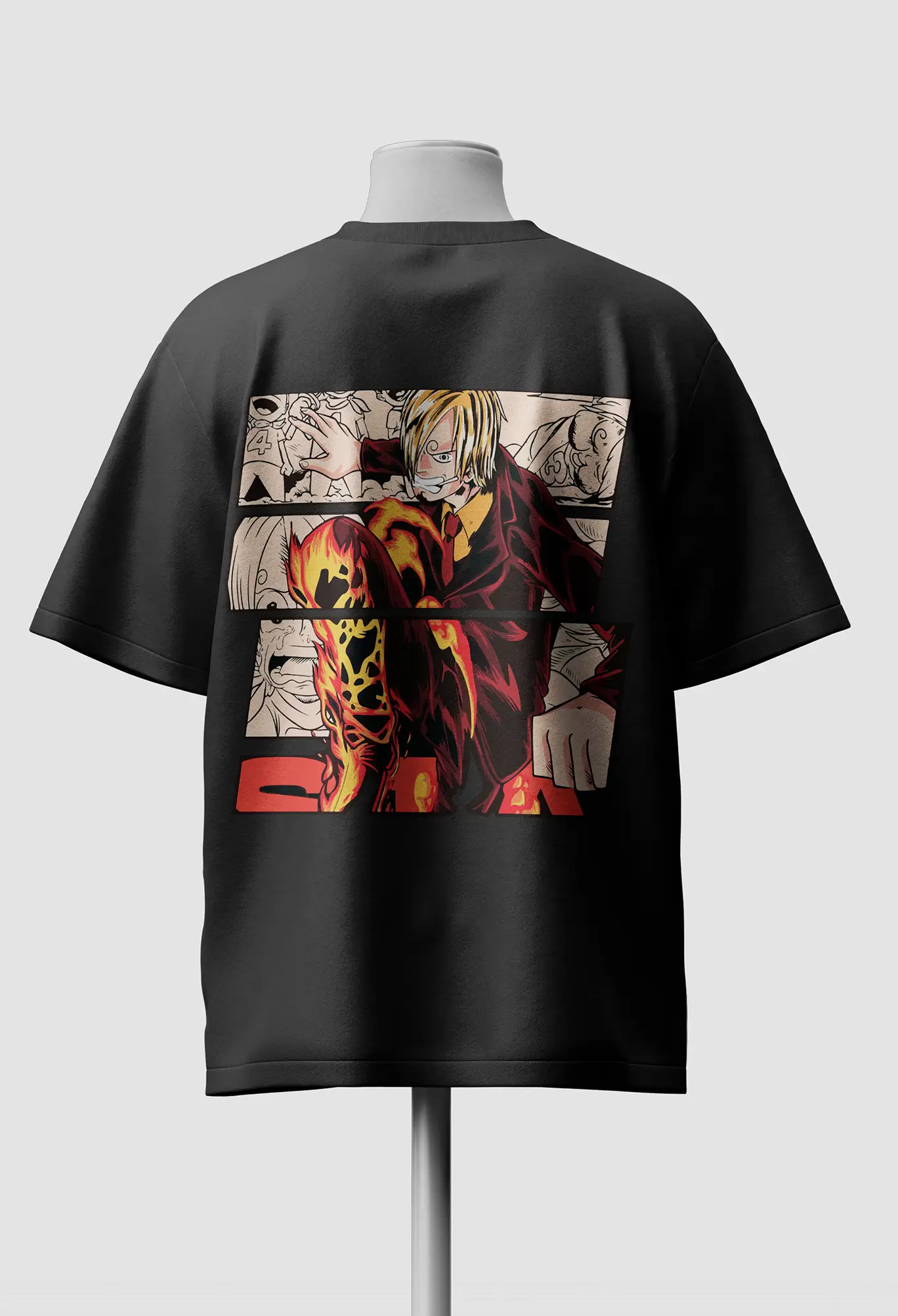 Sanji One Piece oversized Shirt back Sanji Oversized Anime T-Shirt - Image 1