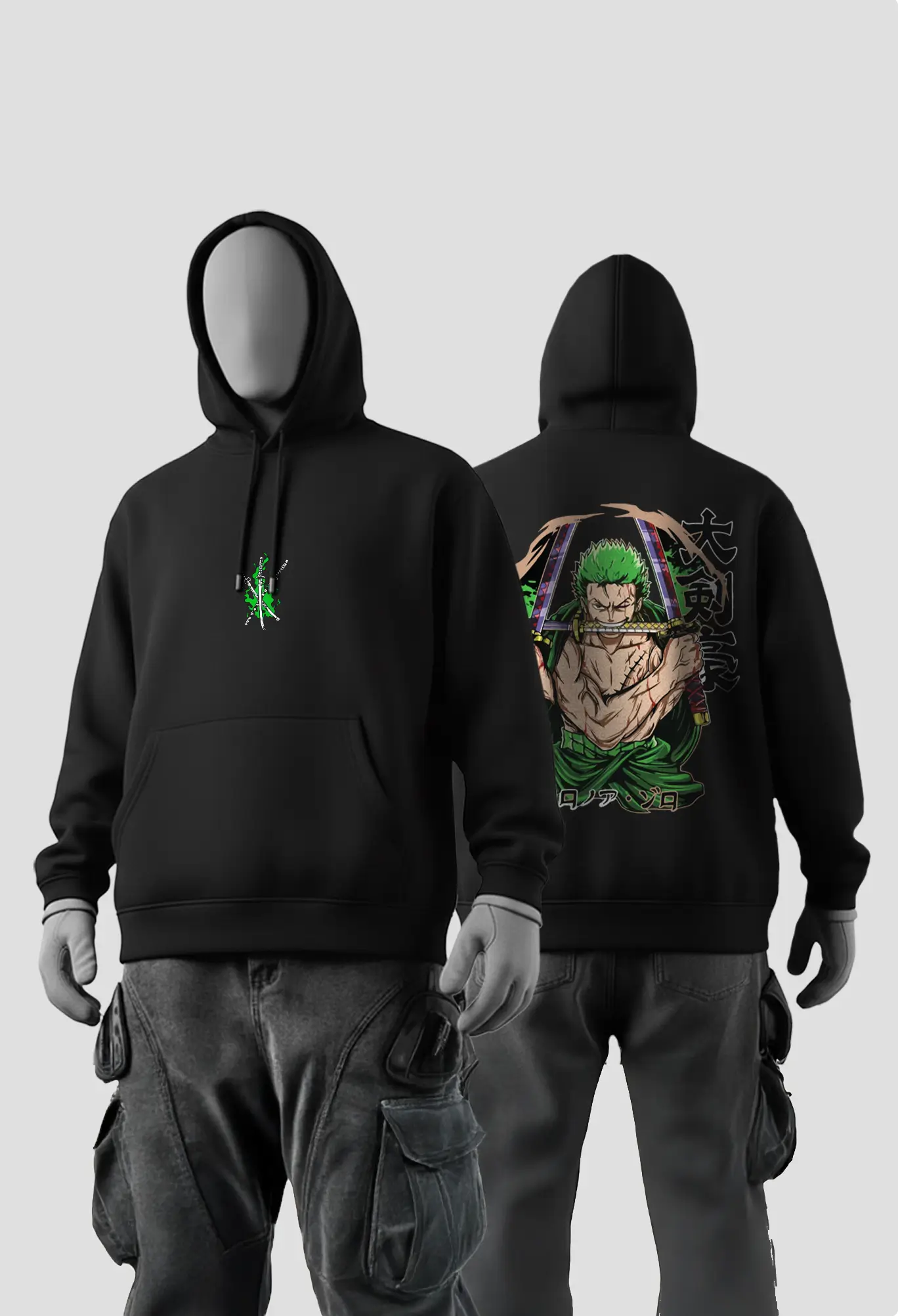 Zoro “Santoryu” One Piece Hoodies Black Zoro “Santoryu” One Piece Hoodies Black