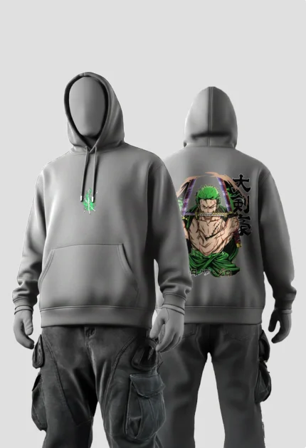 Zoro “Santoryu” One Piece Hoodies grey