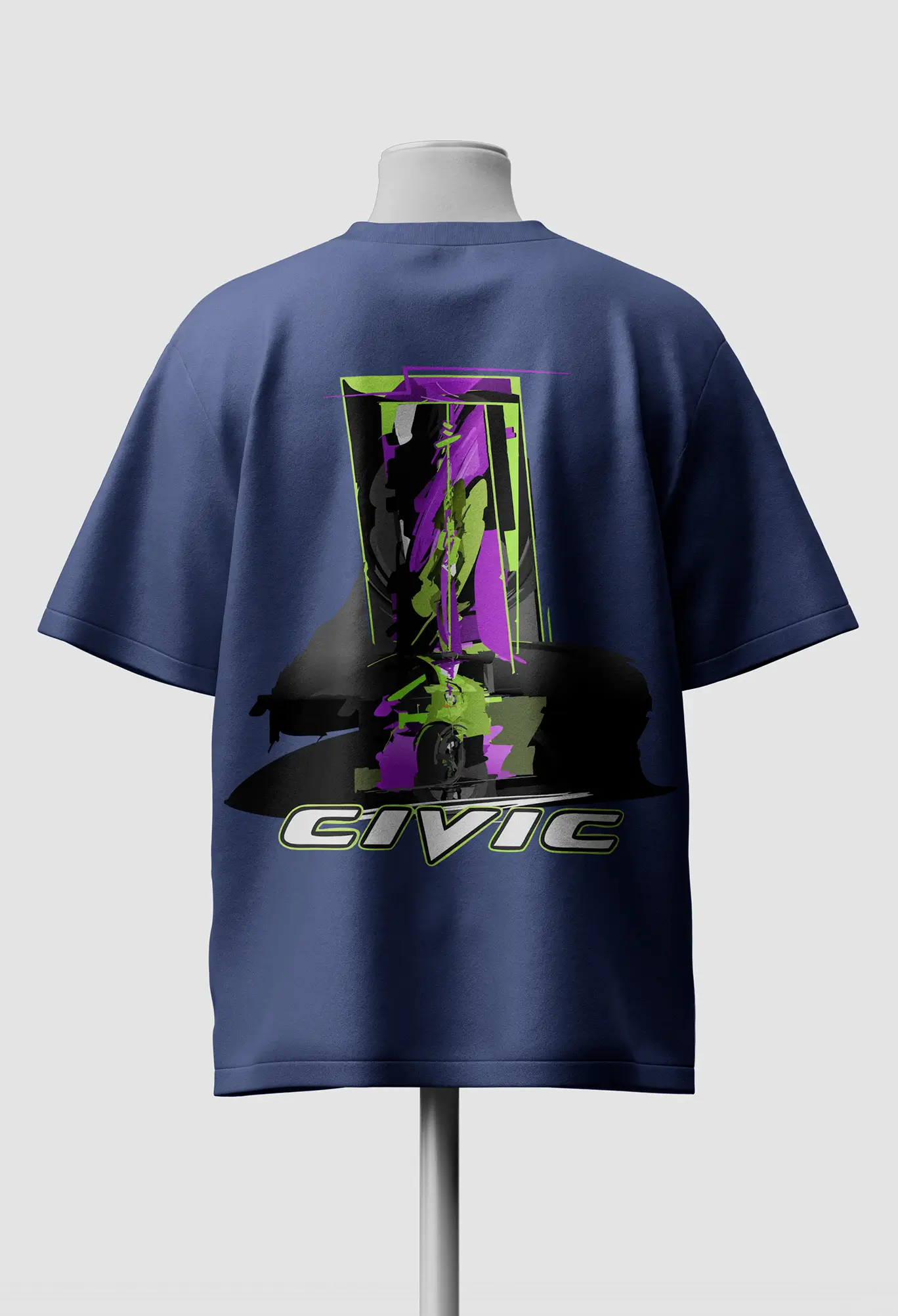 Civic Blue Back.jpg Honda Civic Graphic T-Shirts - Image 1