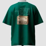 Pakistan Zindabad Urdu calligraphy on green oversized 14 August t-shirt, front