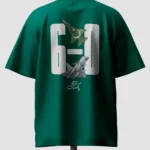 Yeh Hai Pakistan Urdu calligraphy on green oversized t-shirt, front chest print Back