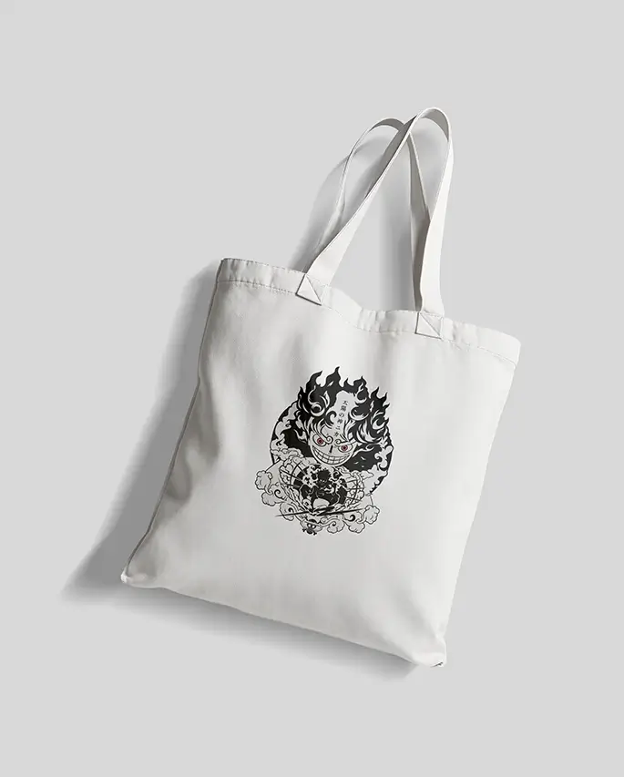 One Piece Gear 5 Ink Tote Bag White One Piece Gear 5 Ink Tote Bag - Image 1