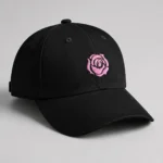 Pink Rose Embroidered Cap