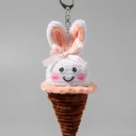 Bunny Ears Ice Cream Cone Keyring