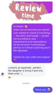 Customer review screenshot