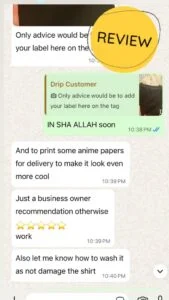 Customer review screenshot