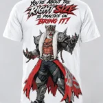 Armor King Bring It Tekken 8 t-shirt in white with a full back print