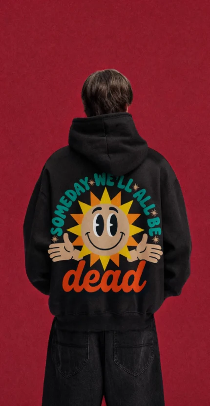Someday Sunshine Hoodie – back graphic on black hoodie