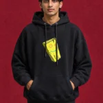 Plank Hoodie – front print on black hoodie