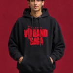 Vinland Saga Logo Hoodie – front print on black hoodie