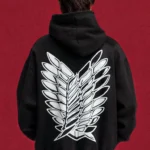 Scout Wings Outline Hoodie – back print on black hoodie