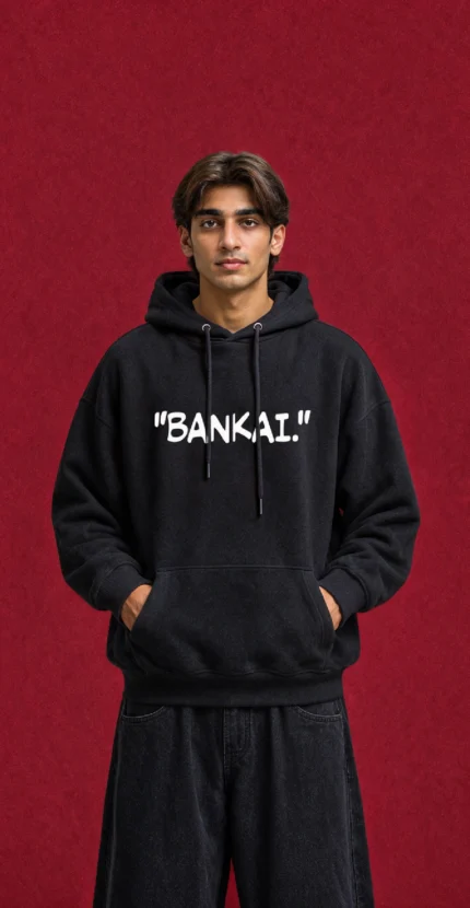 Bankai Hoodie – front print on black hoodie